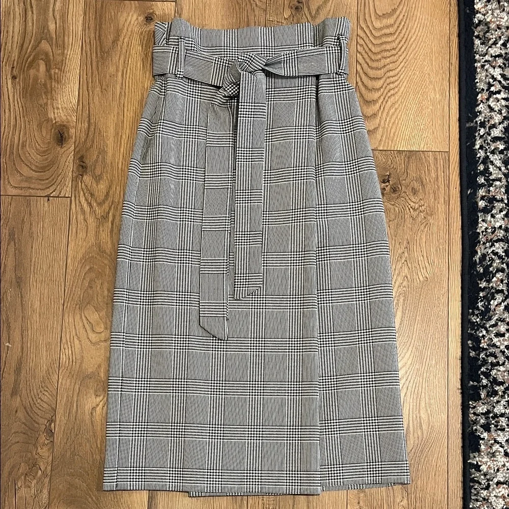 Zara Gray Checkered Midi Skirt - Picture 3 of 5